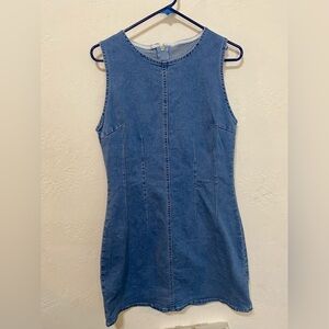90s style Blue Denim Sleeveless Dress size medium
